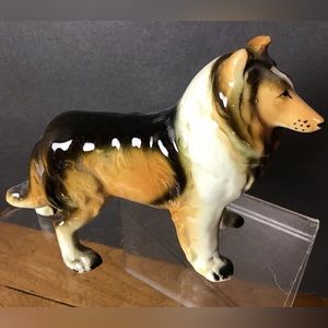 1940s Porcelain Collie Lassie Miniature Dog Figurine Vintage Japan